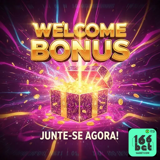 Imagem promocional da 166bet destacando o bônus 05 para novos usuários no site.