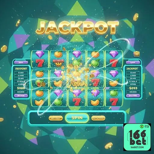 Imagem de vários jogos de slots com temas diversos na 166bet